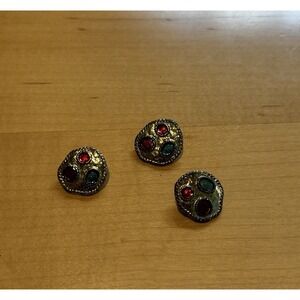 Artist Palette Gold Tone Metal Shank Buttons – Set of 3 – Craft or Collect‎